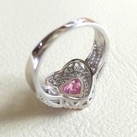 🆕 925 Pink Heart Sapphire Ring - Picture 10 of 15
